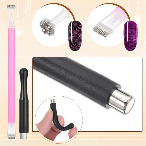 15 PCS Nail Magnet Set, Cat Eye Magnet For Nails Cat Eye Gel Nail Polish Magnet Wand Nails Design Tools Nail-Art DIY Accessories Diverse Glassy Cat-eye Effect thumbnail 5