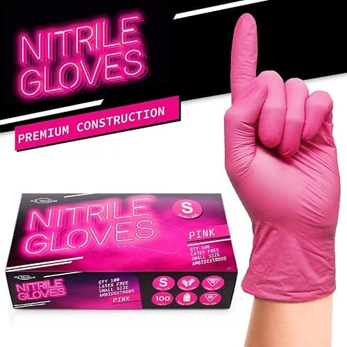 JFA Medical Disposable Powder Free Pink Nitrile Gloves - Box of 100 (Small) thumbnail 3