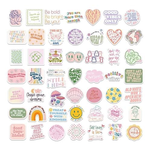 Cute Preppy Stickers Pack for Girls Women Kids 100pcs Vinyl Waterproof Aesthetic Stickers for Water Bottles Laptop Phone Pink Aesthetic Preppy Stuff, Things, Inspirational Positive Motivational Decals thumbnail 8