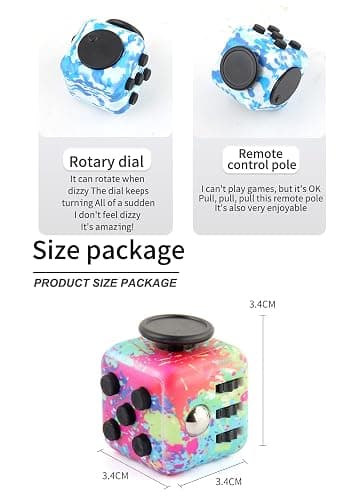 Canyoo Cube Stress Relief Reduce Anxiety Toys Adults Children Colorful Decompression Dice Eliminate Bad Habits Multi Function Easy Carry Killing Time Gift Birthdays Festivals (Splash Color) - Splash Color thumbnail 2