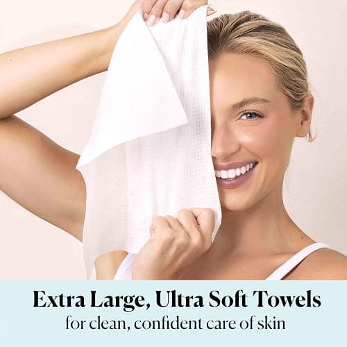 Sky Organics - Gentle Clean Face Towels (1-Pack) - 50 XL Single-Use Face Wipes - Ultra Soft & Dual Textured - Disposable Towel - Makeup Remover Wipes - Cruelty Free - Skin Care Tools - Self Care thumbnail 2