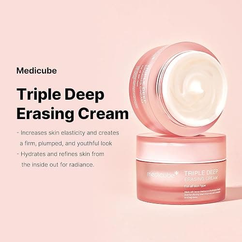 medicube Triple Collagen Cream - Hydrating & Firming Moisturizer with Hyaluronic Acid, Premium Elastin, Shea Butter - Wrinkle Care & Boosts Elasticity - Korean Skincare, 1.69 oz - 1.69 Fl Oz (Pack of 1) thumbnail 2