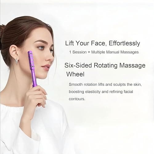 Floverkity Beauty Sculptor Roller – 30 Germanium Massage Nodes for Facial Massager & Glow | Compact Beauty Tool for Lifting and Skin Care,Facial Roller (Purple, 1 PCS) thumbnail 4