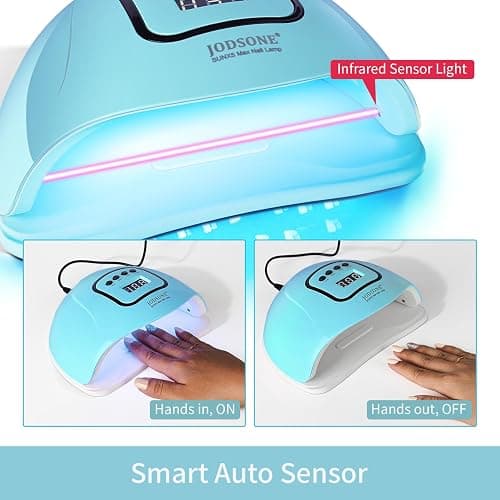 JODSONE U V LED Nail Lamp Blue Gel Polish Nail Dryer with Smart Auto Sensor 4 Timing Modes Fast Curing for Home DIY thumbnail 3