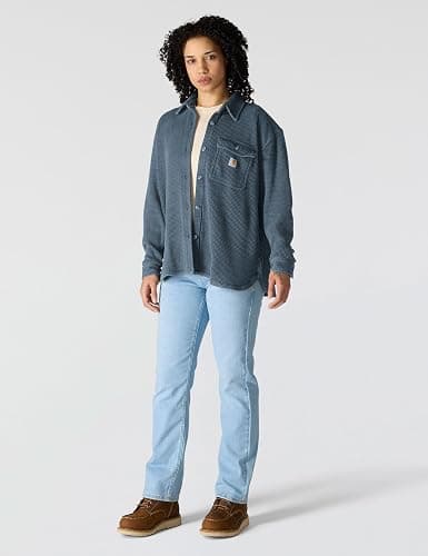 Carhartt Women's Oversized-fit Heavyweight Waffle Knit Shirt thumbnail 4