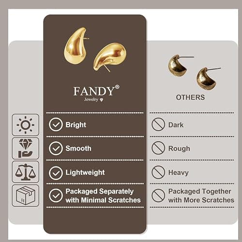 12 Pairs Chunky Gold Hoop Earrings for Women Trendy, Gold Plated Lightweight Hypoallergenic Stack, Thick Open Twisted Huggie Hoops Earring Set - Gold Chunky thumbnail 7