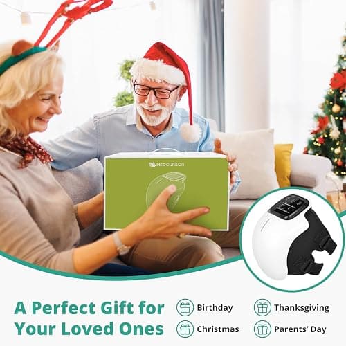 Medcursor Knee Massager, Cordless Heated Knee Massager with 3 Heating Levels, 3 Vibration Modes, LED Screen & Adjustable Straps, Massage with Heat for Relief thumbnail 2