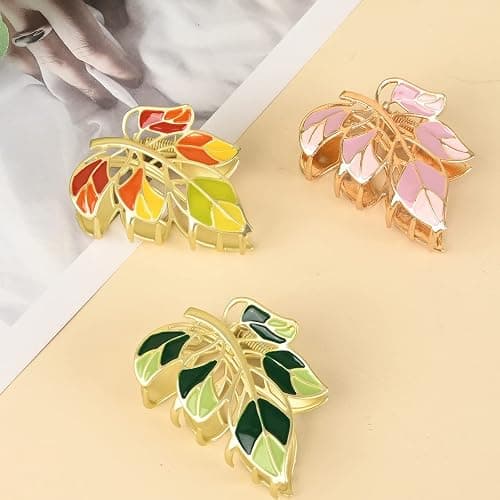 Yonchic 3-Piece Floral Metal Hair Accessories in 3 Colors: Barrettes, Claws, and Clips for Thin to Thick Hair - Elegant, Strong Hold, and Non-Slip thumbnail 5