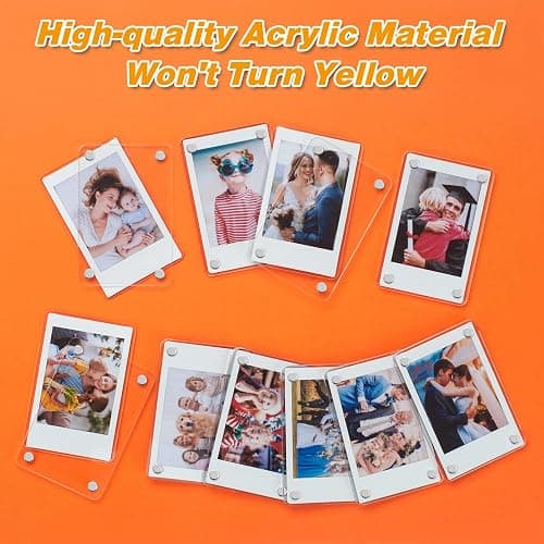 SUNEZLGO 15 Pack Acrylic Fridge Magnetic Frame for Polaroid, 2.36x3.54 In Mini Picture Frames for Fujifilm Instax Mini, Double Sided Photo Refrigerator Magnet Picture Frame Clear Picture Display Frame thumbnail 5