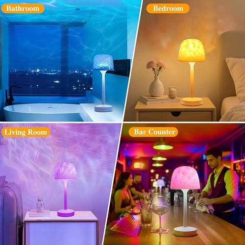 Shower Lamp Bathroom Lamp with Remote RGB Dynamic Water Ripple LED Lights | 16 Mode All-Mood, Basic 3-Color Dimming, IP44 Waterproof for Shower Spa Bedroom Relax, Portable 3600mAh Recharge, Ready Gift thumbnail 6