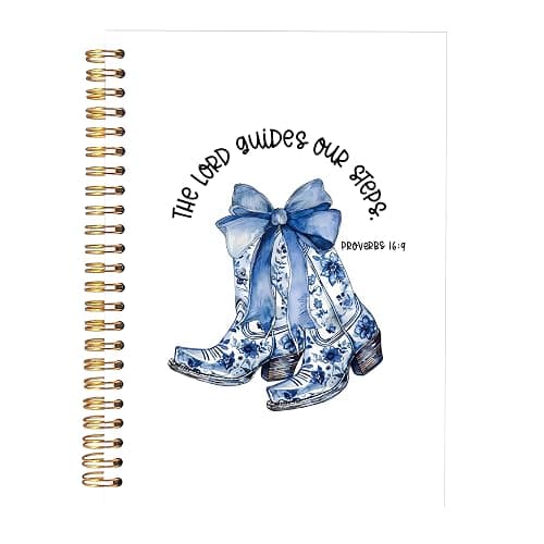 KAOWT Cowgirl Chinoiserie Christian Notebook Journal, Western The Lord Guides our Steps Notebooks for Note Taking, Christian Cowgirl Gifts for Women, Hardcover Spiral Notebook 5.5x8.3in - Image 1