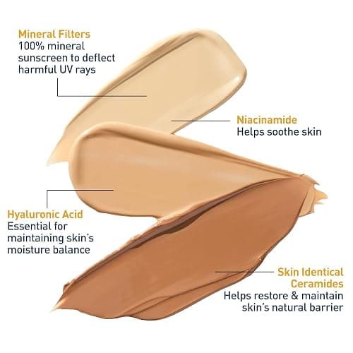 CeraVe Hydrating Mineral Sunscreen SPF 30 with Sheer Tint, Tinted Mineral Sunscreen with Zinc Oxide & Titanium Dioxide, Blends Seamlessly For Healthy Glow, Light, 1.7 Oz thumbnail 3