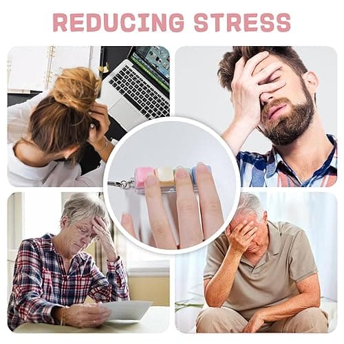 XQC 5 Pack Keyboard Fidget Toy - Silent Clicking Stress Relief Toy for Adults, Portable Sensory Anxiety Relief Keychain (Multicolor) thumbnail 6