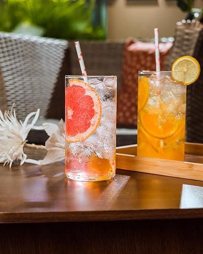 LUXU Drinking Glasses 19 oz, Thin Highball Glasses Set of 6,Clear Tall Glass Cups For Water, Juice, Beer, Drinks, and Cocktails and Mixed Drinks thumbnail 9