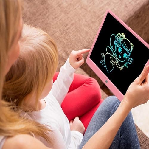 FLUESTON LCD Writing Tablet, Doodle Board Toys Gifts for 3-8 Year Old Girls Boys, 15 Inch Colorful Electronic Board Drawing Pad for Kids, Gifts for Toddler Educational Learning Travel Birthday, Pink thumbnail 6