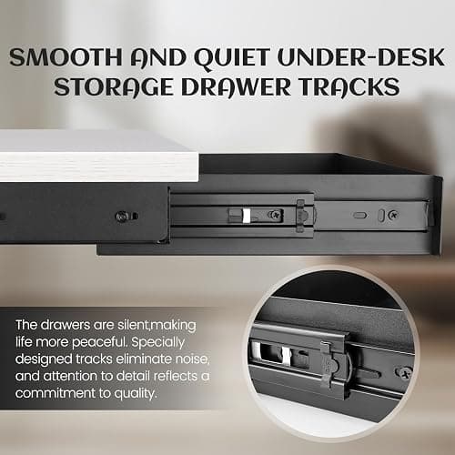 Huiyangteng Under Desk Drawer Slide Out,Under Desk Shelf,Drawers for Under Desk,Home Office Storage Organizer, Black（12inch） thumbnail 6