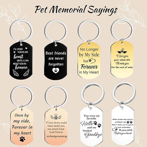 Eletizy Personalized Pet Memorial Photo Keychain,Custom DogCat Remembrance Keychains with Picture Text,Loss of Pet Sympathy Key Chain thumbnail 4