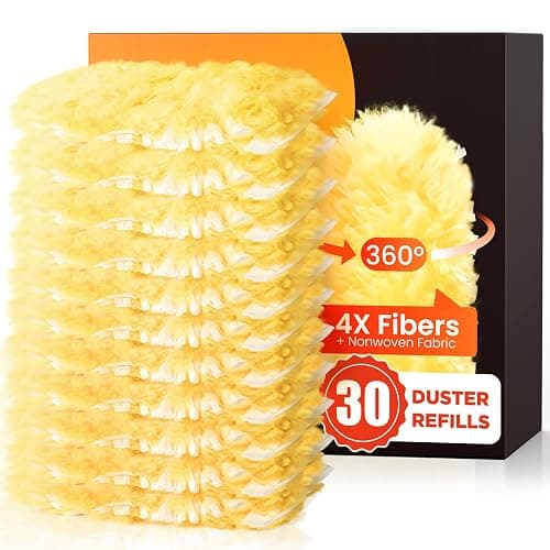 30 Count Heavy Duty Duster Refills for Swiffer, Multisurface 360° Larger Size Dusters with 4X Microfibers, Unscented Disposable Dusters for Cleaning Home, Blinds, Fans, Corners (Only Duster) - Image 1