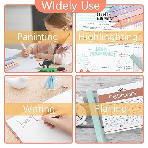 LWMTT Textmarker Pastell 12 Stück, Highlighter Pen Marker Pastell Assorted Farben, Aesthetic Textmarker Set, perfekt zum Hervorheben von Tagebuch oder Notizbuch in Schule thumbnail 7