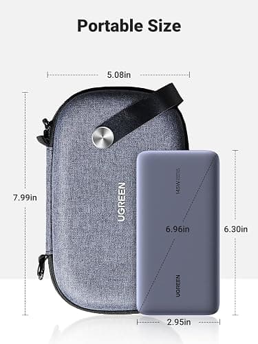 UGREEN Travel Accessories Bag, Portable Cable Organiser Travel Electronics Organiser Small Gadget Cable Bag Pouch, Hard Case for Charger Adapter Power Bank Hard Drive(Grey) thumbnail 8