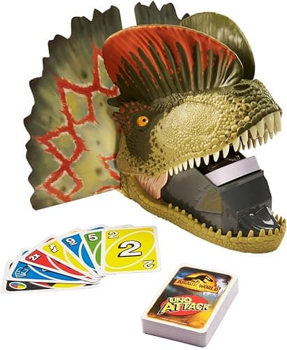 Mattel Games UNO Attack Jurassic World Domination Card Game for Kids & Family Night with Dinosaur Card Launcher, Lights & Sounds (Amazon Exclusive) thumbnail 5