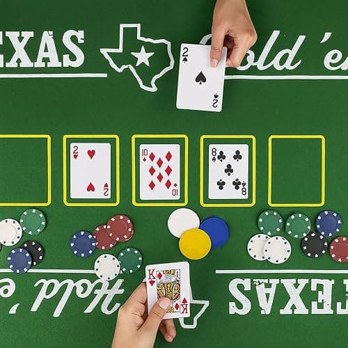 Globly Set da Poker Professionale con Valigetta in Alluminio, 200 Fiches, 2 Mazzi di Carte, Gettoni e Tappetino Verde, per Texas Hold’em, Blackjack e Altri Giochi da Casinò thumbnail 5