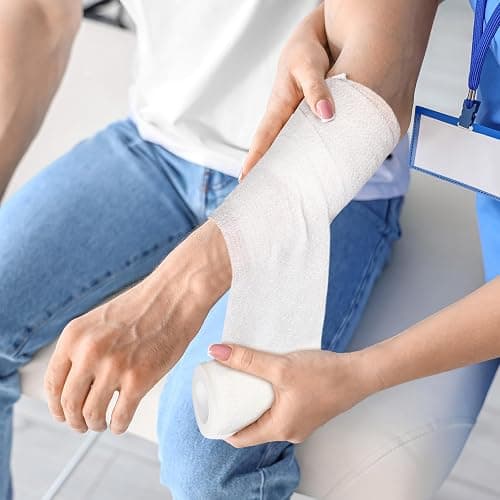 Treela 64 Pack 3" x 5 Yards Self Adhesive Cohesive Bandage Wraps, Elastic Breathable Athletic Tape, Flexible Self Adherent Bandage Rolls for Wrist, Ankle, Fingers, Sports & Pets (Multicolor) - Multi Color - 3 Inch X 5 Yard thumbnail 6