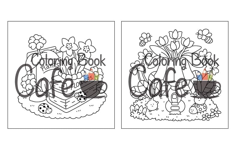 Tiny Gardens: Cute & Comfy Coloring Book for Adults and Teens Featuring Adorable Garden Scenes thumbnail 5