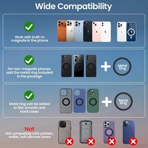 BEEGROW Magnetic Car Phone Holder for Magsafe, Alloy 360° Folding Cell Car Phone Mount with Ultra Stable Suction Cup and Reusable Gel, Dashboard Windshield Stand for iPhone 17-12 Android Pixel Samsung thumbnail 8