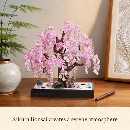 Wise Block Cherry Blossom Bonsai Building Set for Adults, Ages 18+, Pink Sakura Tree Artificial Plant for Home, Office or Bedroom Decor, Botanical Collection Gift for Birthdays & Holidays - 900PCS thumbnail 6