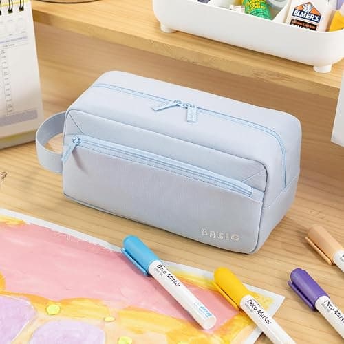 HVOMO Big Capacity Pencil Case Pen Pouch Holder Bag Large Storage Art Supply Marker Durable Stationery School Office Desk Organizer Portable for Kids Teen Student Girls Boys Adults（Blue） thumbnail 2