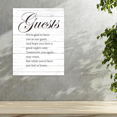 Be Our Guest Wall Decor,Guest Room Decor,Guests We're Glad to Have You as Our Guest Canvas Poster Print for Guest Room Bedroom Wall Decor W664 thumbnail 6
