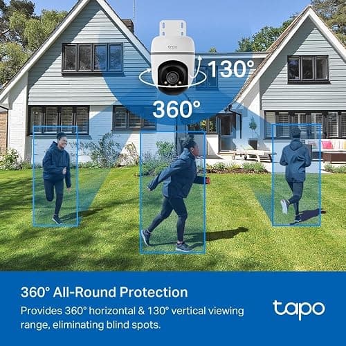 Tapo TC40 Full HD Pan/Tilt Outdoor Security Camera CCTV Camera 360° View | 1080p Wi-Fi Outdoor Camera, Person Detection, Color Night Vision, Motion Tracking, IP65, Two-Way Audio, No Monthly Fee, Alexa thumbnail 3