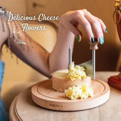 BOSKA Cheese Curler Amigo - The Original with 10-year Warranty - Cheese Wheel for i.a. Tete de Moine, Girolle & Chocolate - Cheese Shaver made of Stainless Steel thumbnail 4