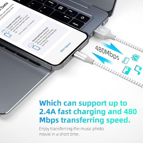 iPhone Charger Fast Charging Lightning Cable Phone Charger (Grey White) | MFi Certified Lightning Cable, 3 Pack 10FT, Fast Charging and Data Sync, for iPhone 14 13 12 11 Pro Max XR X 8 7 6 thumbnail 6