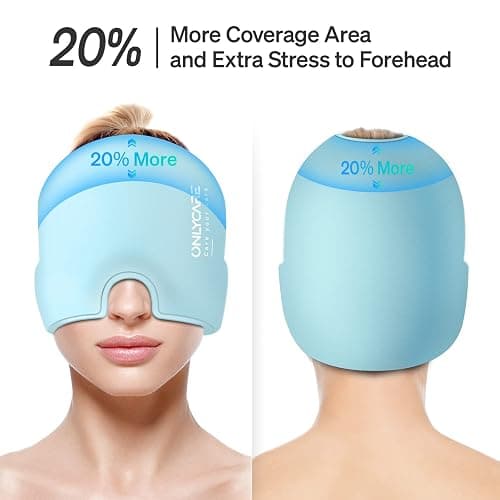 ONLYCARE Migraine Relief Cap, Upgraded Odorless Migraine Ice Head Wrap, Headache Relief Hat for Migraine, Blue thumbnail 4