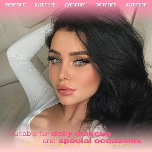 False Eyelashes Fox Eye 8 Pairs Pack 40D Natural Look Fluffy Wispy Cat Eye Lashes Soft Faux Mink Lashes Lightweight D-Curl Clear Band Eyealshes by GVEFETIEE thumbnail 5