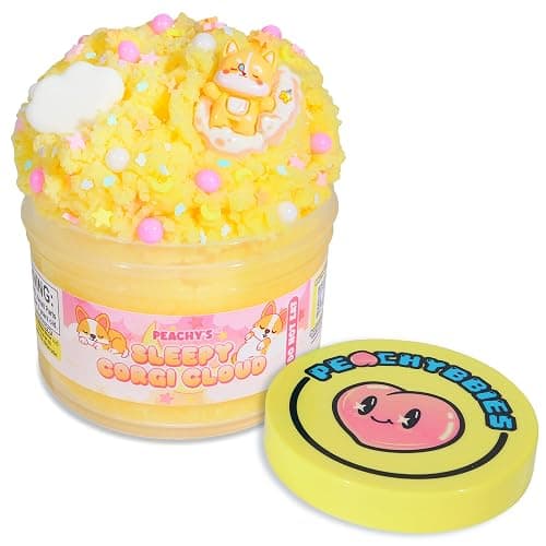 Peachybbies Sleepy Corgi Cloud, Made in USA Premium Slime Scented Slime, 7 oz. - Image 1