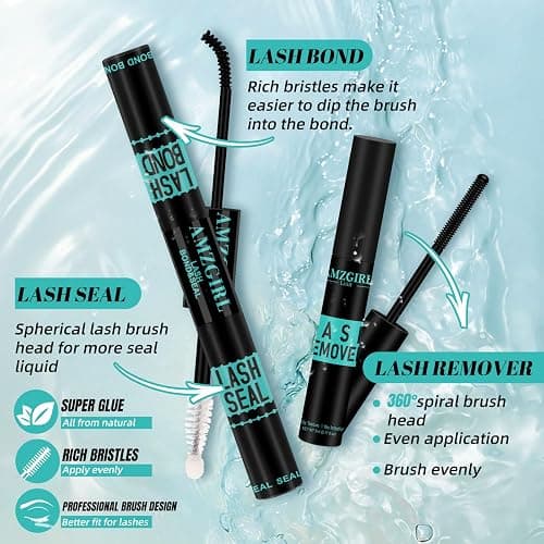 Lash Extension Kit,DIY Individual Lashes Clusters Kits,Bond And Seal,Eyelash Remover For Eyelashes Extensions,Eyelash Applicator Tool For False Eyelash Cluster Kit 320Pcs(D-Mix9-16|40D) thumbnail 4