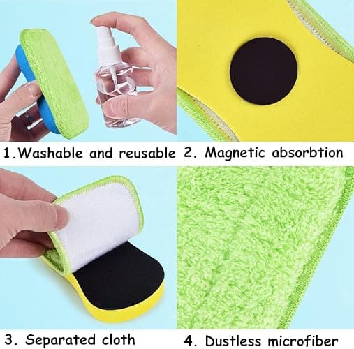 12pcs Dustless Chalk for Kids Colored Chalkboard Chalk with Pen Holder Blackboard Eraser Sidewalk Chalk for Kids Dust Free Chalk Crayons for Children Students Teacher Drawing Writing thumbnail 9