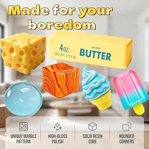 Slow Rebound Cute Butter Squeeze , 2026 New Squeeze Ball Realistic Butter Stick Soft Squeeze Toys, Upgrade Stress Relief Fidget Toys Wet Slow Rebound Stress Relief Toy (Colorful A) thumbnail 4