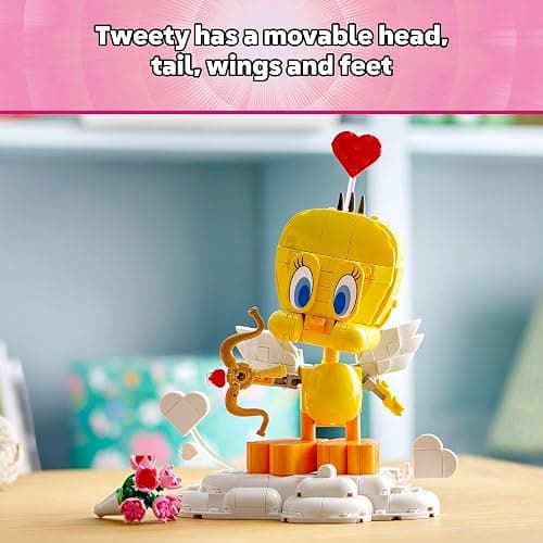 LEGO Looney Tunes Sweetheart Tweety Bird Building Toy for Adults & Kids - Tweety Figure W/Display Pedestal & Accessories for Girls & Boys, Ages 12+ - Gift & Craft for Valentine's Day - 40824 thumbnail 3