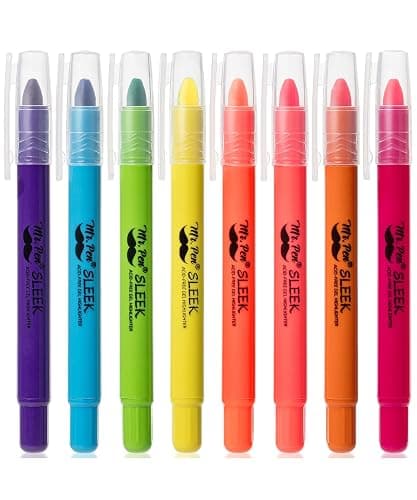 Mr. Pen No Bleed Gel Highlighter, Bible Highlighters, Assorted Colors, Pack of 8 - Image 1