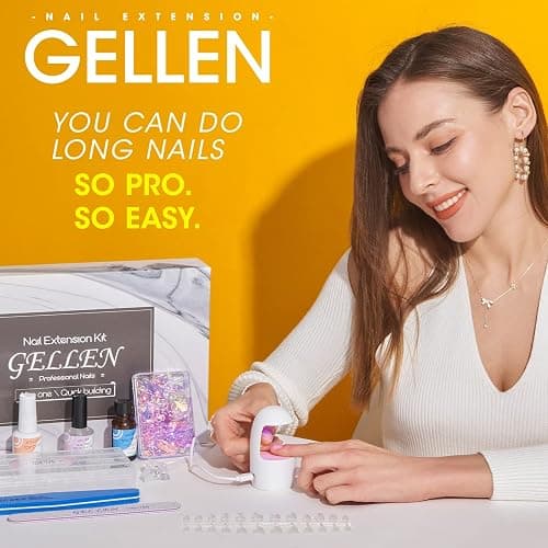 Gellen Gel Tips Nail Extension Kit, Gel Nail Kit with 240Pcs Almond Tips, 3 in 1 UV Glue for Nail Tips, Prep Dehydrator and Primer, U V LED Cure Lamp, Decorations for DIY Manicure Set thumbnail 8
