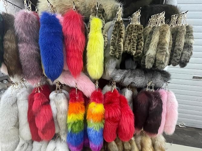 GorinsKani 3 Pcs Fluffy false Tail Cosplay Tail Handbag Keychain Costume for Kids Adult Hook pendant thumbnail 6
