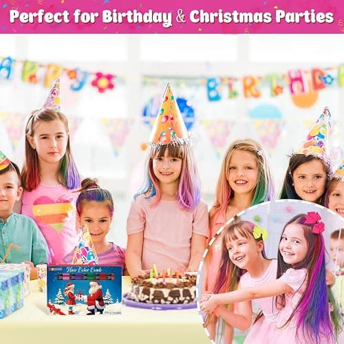 New Hair Chalk Comb Temporary Hair Color Dye for Girls Kids, Washable Hair Chalk for Girls Age 4 5 6 7 8 9 10-12 Birthday Christmas New Year Cosplay Hair DIY Party thumbnail 4