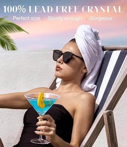 LUNA & MANTHA Martini Glasses, Martini Cocktail Glasses for Margarita, Manhattan, Cosmopolitan, Espresso, Home Bar, Evening Parties, Birthdays, Housewarming Gift,Set of 4-9oz thumbnail 4
