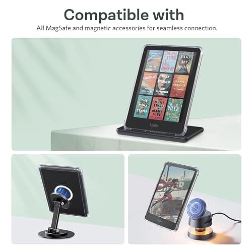 iDLEHANDS Magnetic Clear Case for 7" Kindle Paperwhite 12th Gen 2024 and Kindle Colorsoft - with AirBag Compatible with iPhone MagSafe, for Samsung/Belkin/Anker Wireless Charging Pads, Clear thumbnail 6