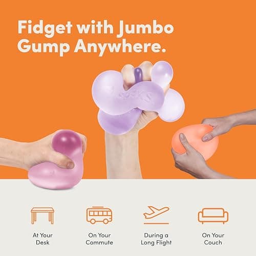 Speks Gump Jumbo Squishy Sensory Balls, Silent Stress Relief Tool, Desk Toy thumbnail 5