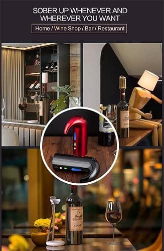 Electric Wine Aerator, Wine Decanter Pump Dispenser Gifts Set,Automatic Wine Aerator Pourer Spout. Wine Dispenser Pump Wine Accessories, Wine Gifts for Women Wine Lovers Black… thumbnail 7